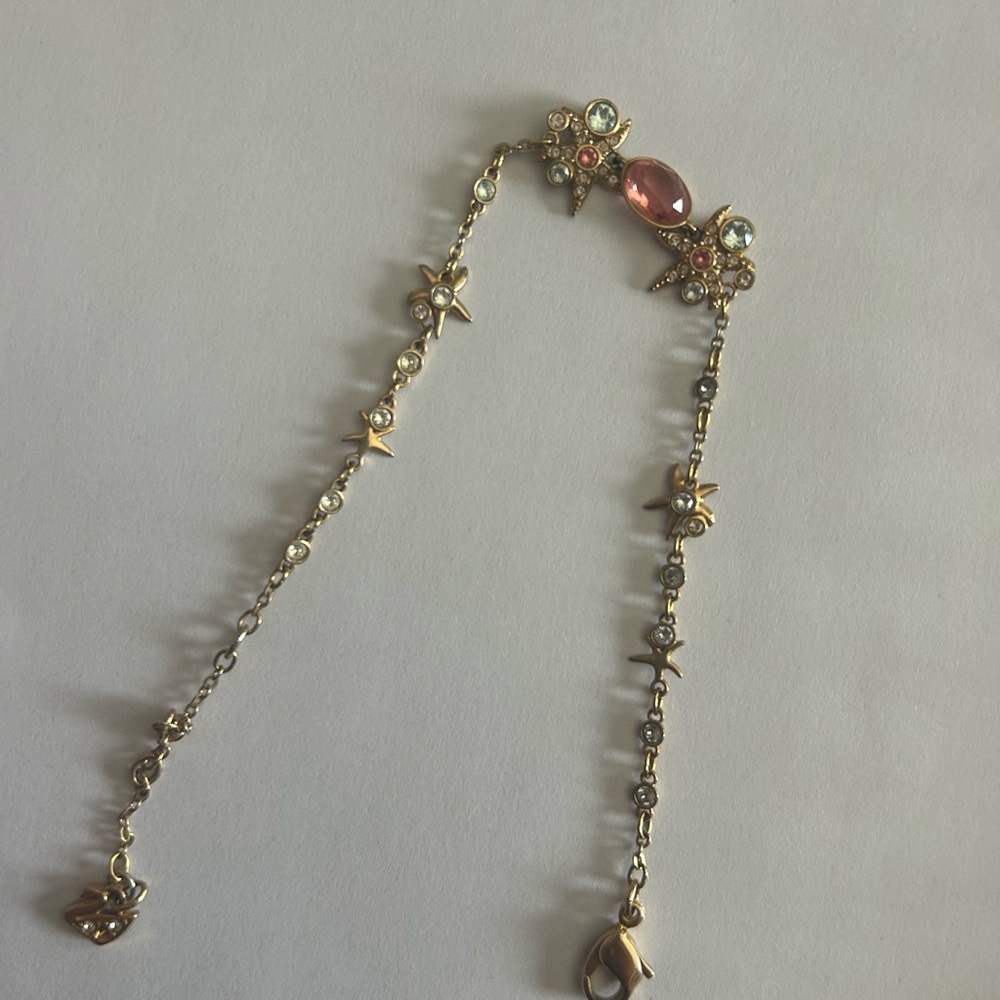 Gold and Pink Star Charm Bracelet